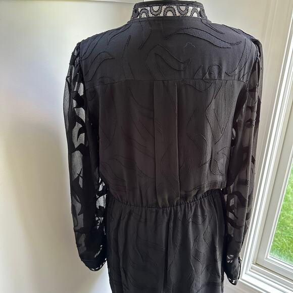 Suncoo Paris NWT Black Dress Sz T0 / XS Romantic Chic Feminine Designer Elegant - Picture 11 of 13